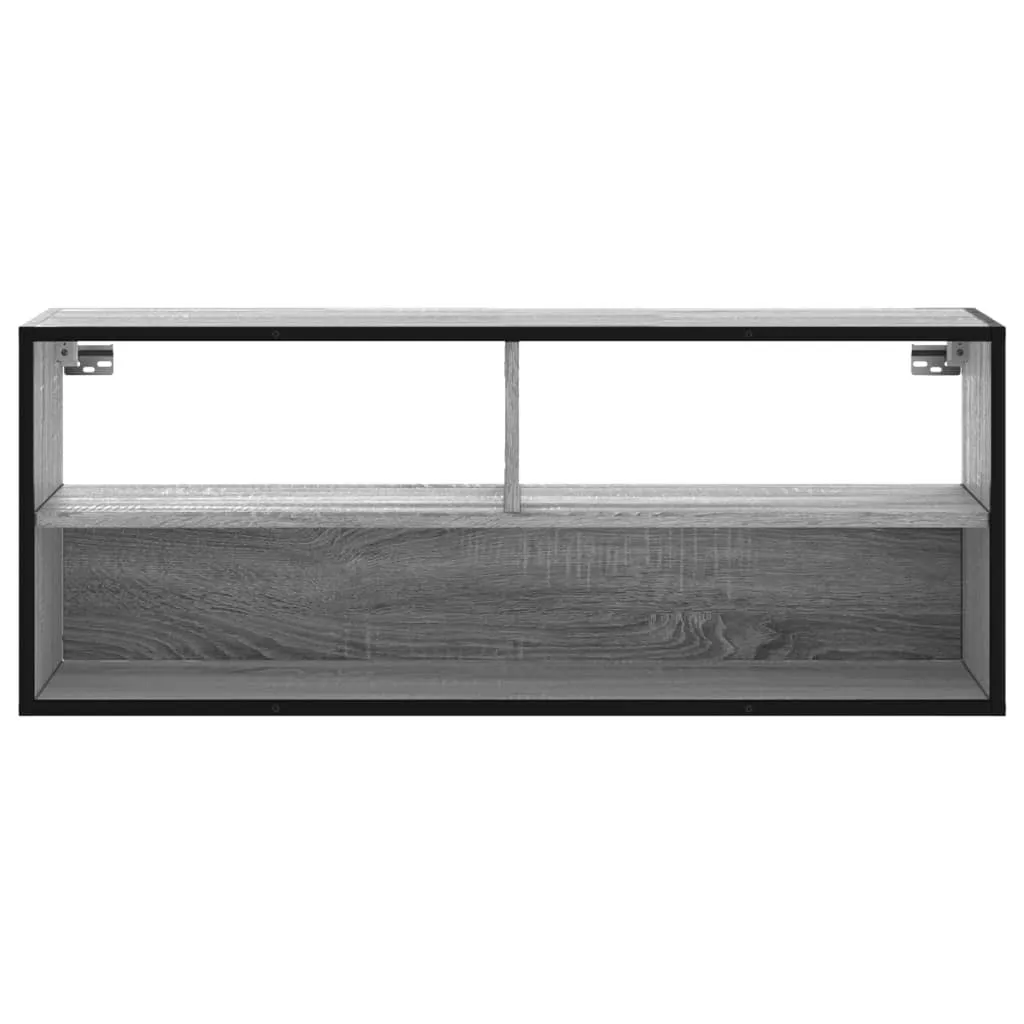 Mobile Basso Porta TV 100cm Grigio Sonoma e Metallo - Alta Stabilità - 4