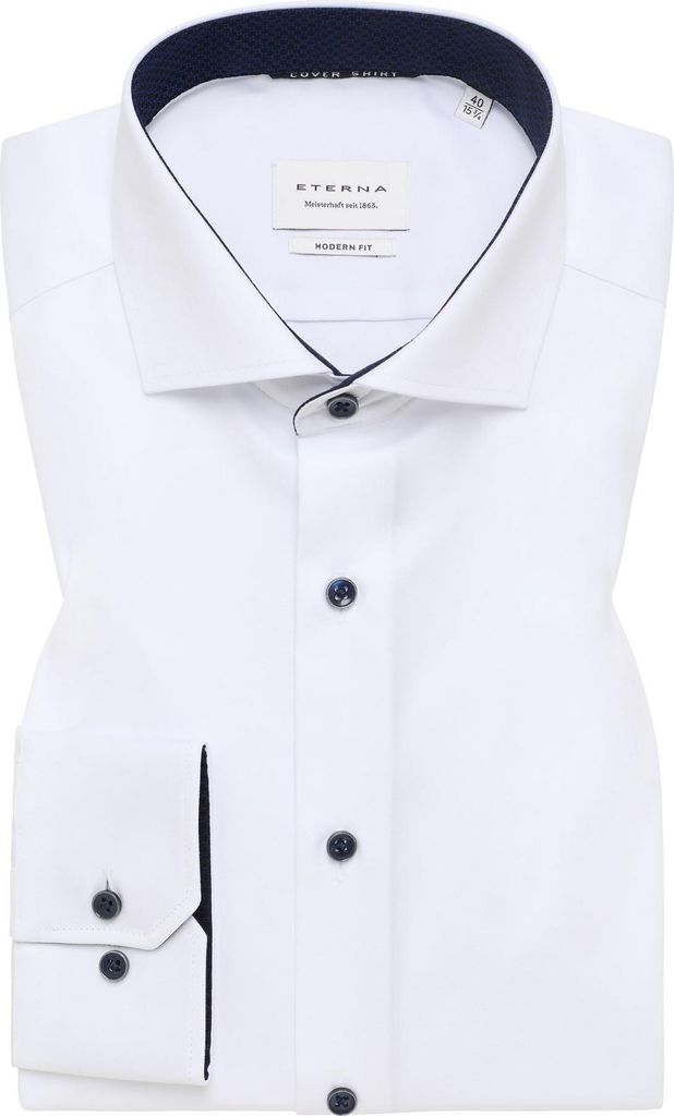 Eterna - Modern Fit - Herren Langarm Hemd (8819 X15V), Größe:46, Farbe:Weiß (00)