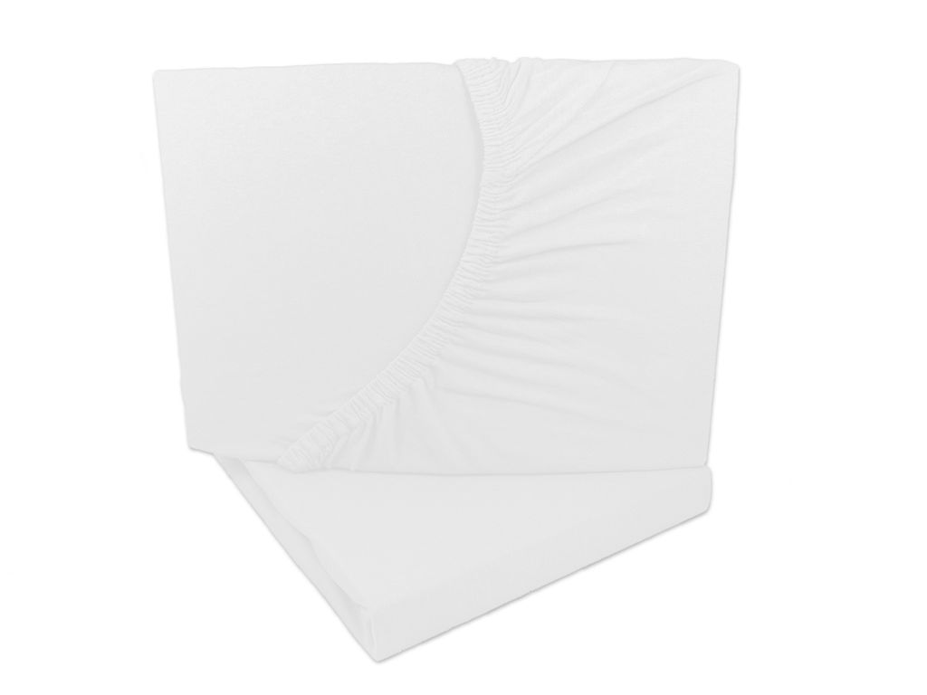 2er Set Jersey Spannbettlaken Weiß 90x200 - 100x200 cm 100% Produktbild 