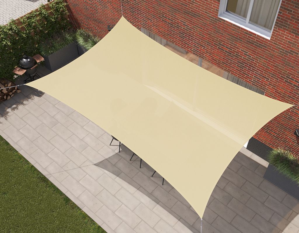Kopu Sonnensegel Rechteck 280 Gramm Wasserdurchlässig 3x4 m - Creme