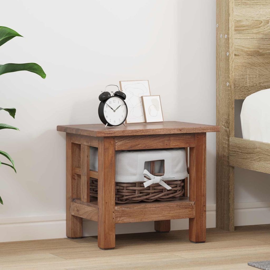 "Schlussverkauf" Nachttisch 1 PC - Elegante Oberfläche - Beistelltisch Braun Massivholz Mahagoni C9192