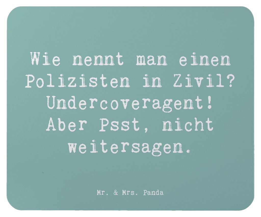 Mr. & Mrs. Panda Mauspad Spruch Geheimer Polizist - Meeresbrise - Geschenk, Polizei, Geschenke mit Herz, mousematte, computer mousepad, lustig, Gem...