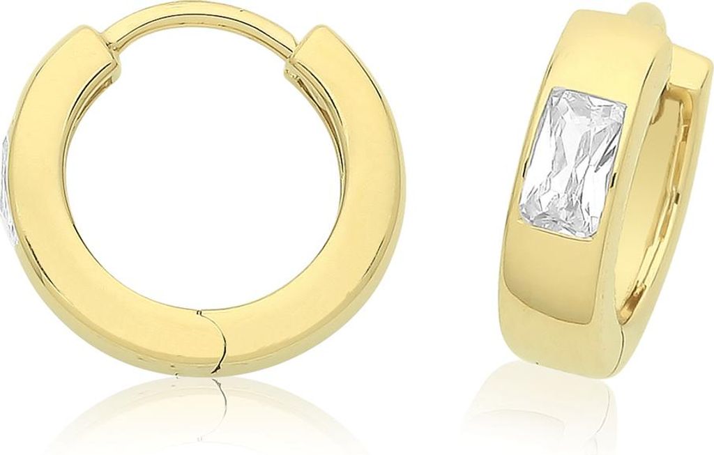 Wunderschöne 925 Sterling Silber Damen - Paar Creolen mit Zirkonia - 4mm; TRS33452