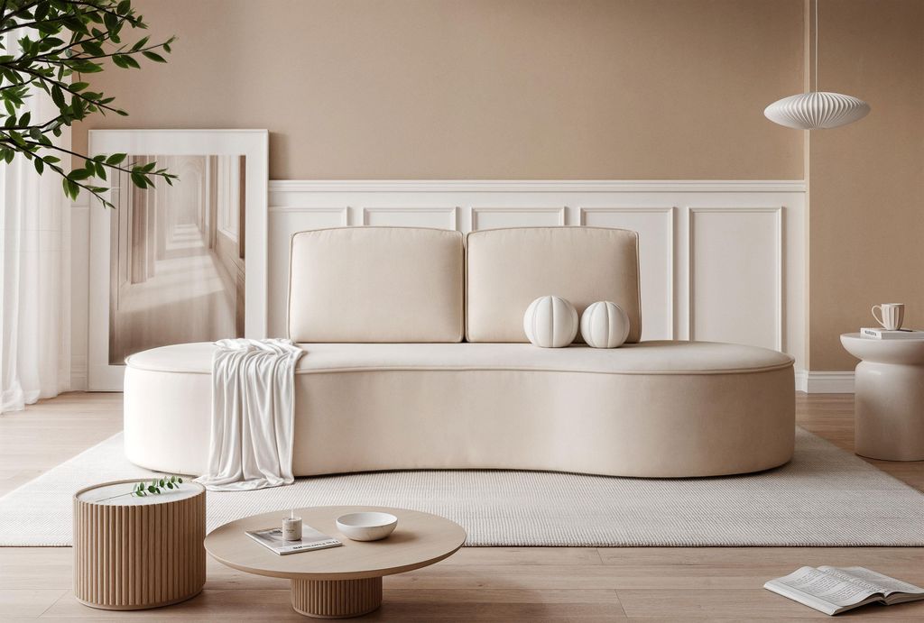 Elegante und funktionale Polstercouch SOFIA für Wohnzimmer Wohnlandschaft freistehende Couch Gepolstertes Sofa Riviera 21