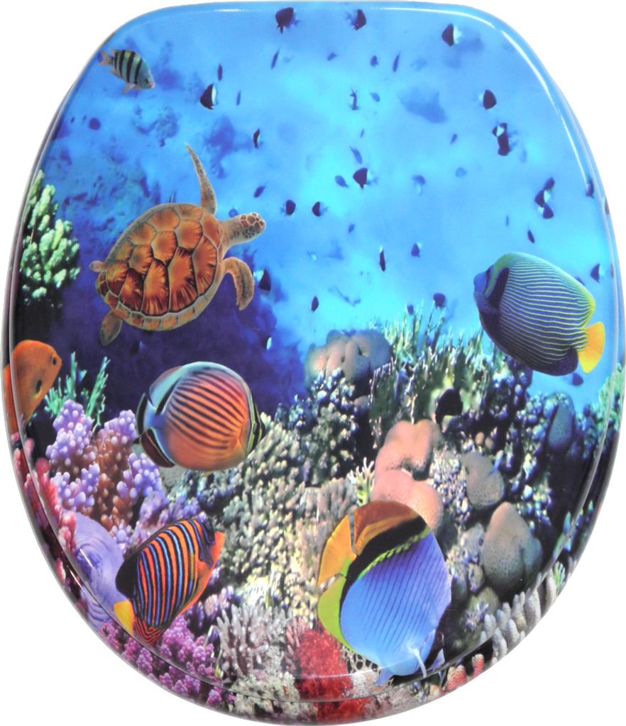 SANILO WC-Sitz mit Absenkautomatik Ocean, Toilettendeckel direkt vom Hersteller, Klodeckel, Klobrille, WC Deckel, Toilettensitz, Toilettenbrille