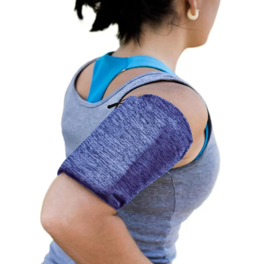 Polsino da Corsa Blu Scuro Taglia L - Supporto Smartphone Running Professionale