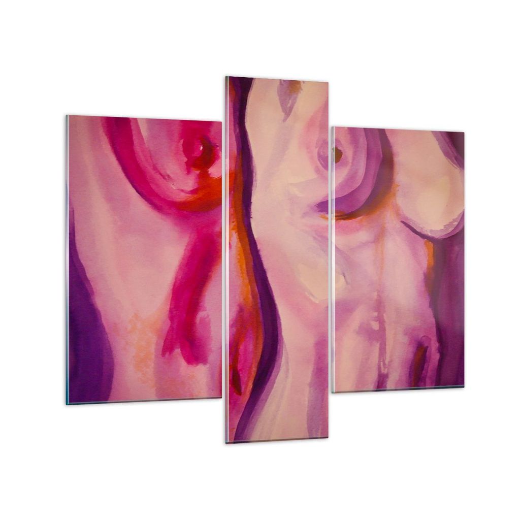 Bilder auf glas - Frau Tat Körper - 95x80cm - Glasbilder - Wandbilder - Bilder - Kunstdruck - zum Aufhängen bereit - Wanddekoration aus Glas - Gl...
