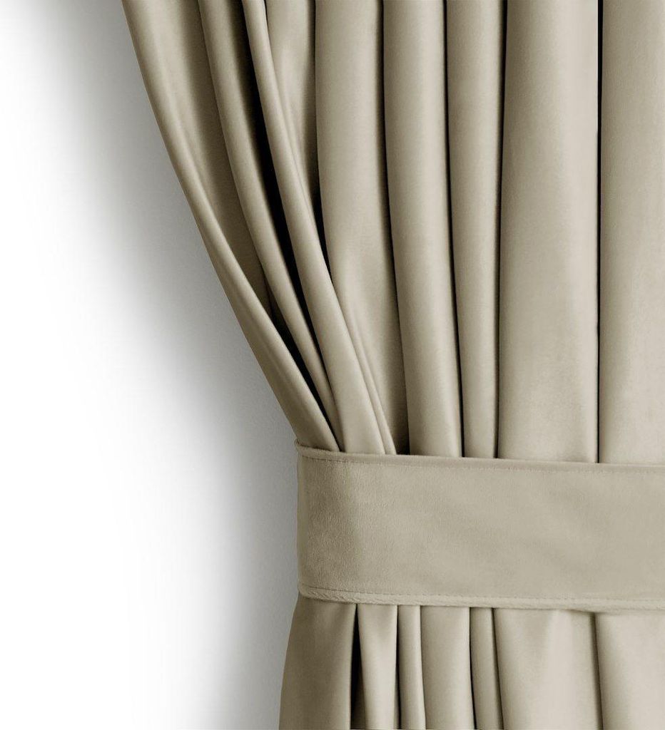 Gardine Kräuselband 140x270 cm Vorhang Beige Verdunkelnd Einfarbig Muster Samt Textil Multifunktionsband mit Raffhalter Wohnzimmer Schlafzimmer
