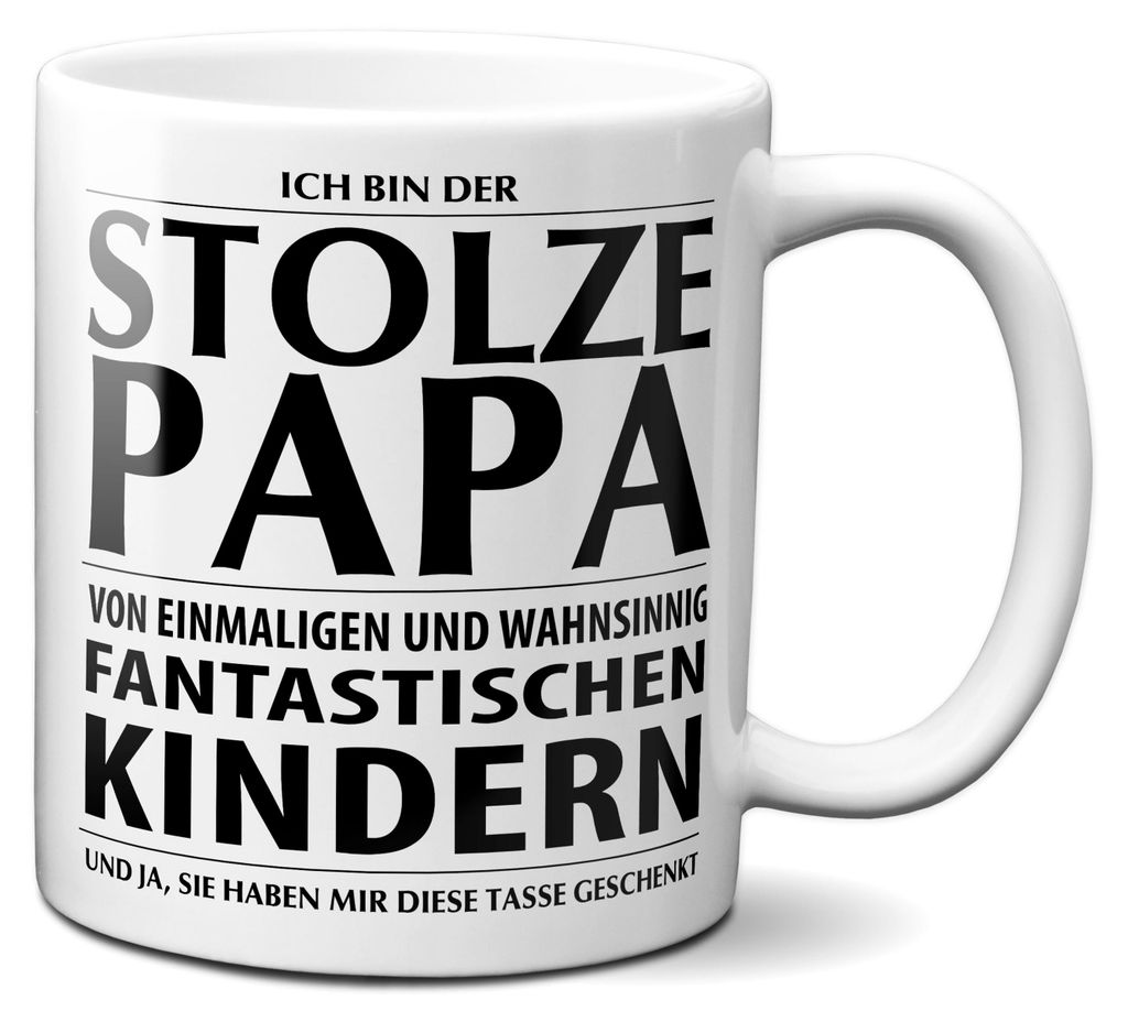 TassenKing Tasse mit Spruch STOLZER PAPA Kaffeetasse Produktbild 