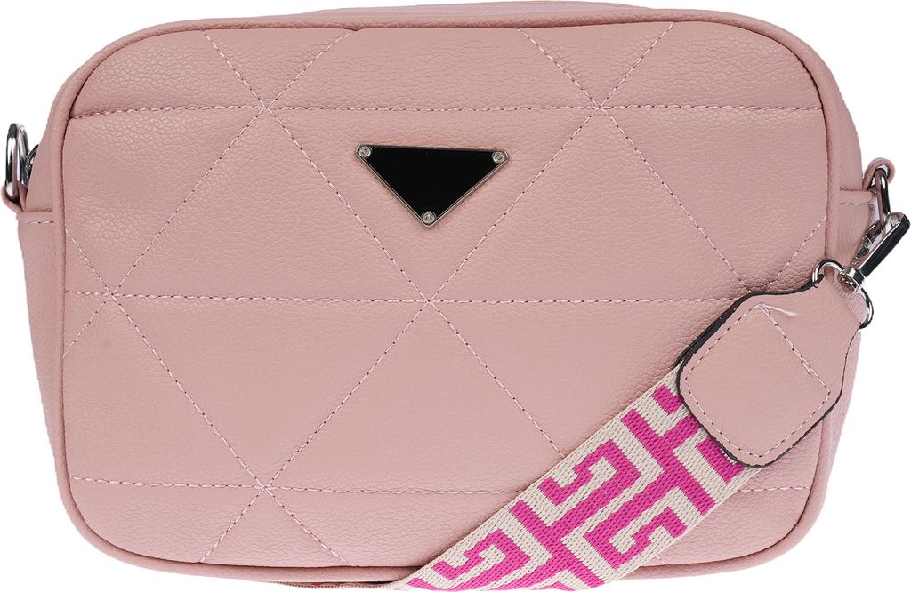 Kleine Damen Tasche Schultertasche Umhängetasche Henkeltasche Leder Optik Bag Rosa