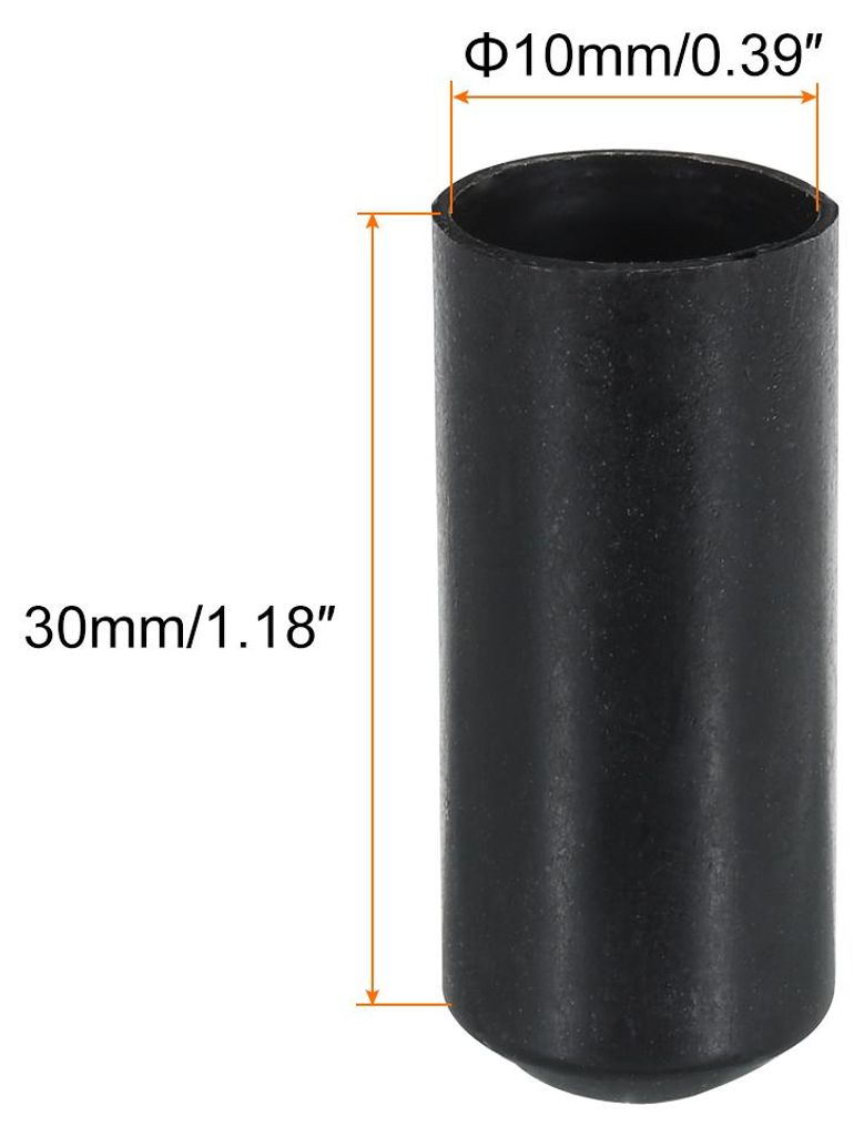 100 Stš¹ck 30mm L?nge Schrumpfendkappen 10mm ID, 2:1 Schrumpfverh?ltnis Gummikappen Hitzebest?ndig Schrumpfschlauchkappen, Gummi Endkappen Schwar...
