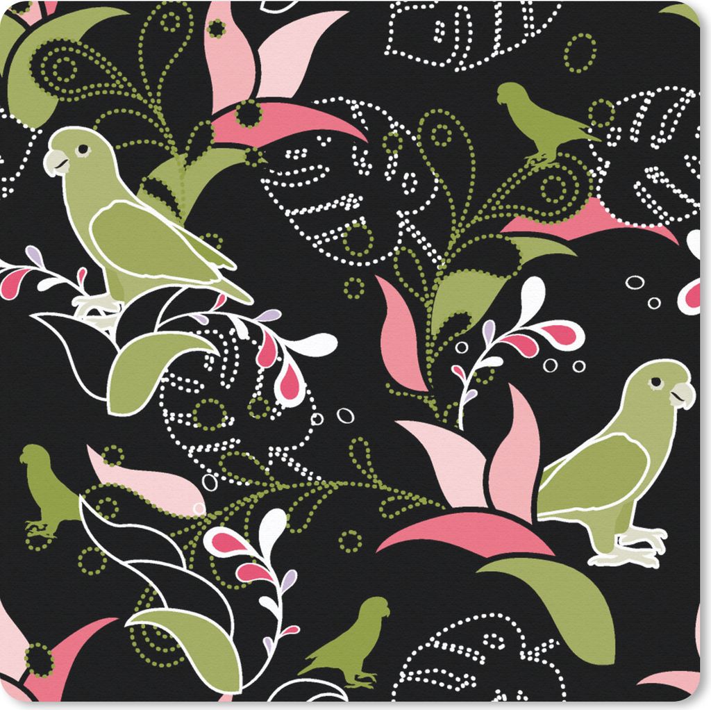 MuchoWow Mauspad Mousepad Dschungel - Vogel - Muster 20x20 cm - Mousepads - Maus Mat - Pad - Mausunterlage - Desk Mat - Bureauartikeln