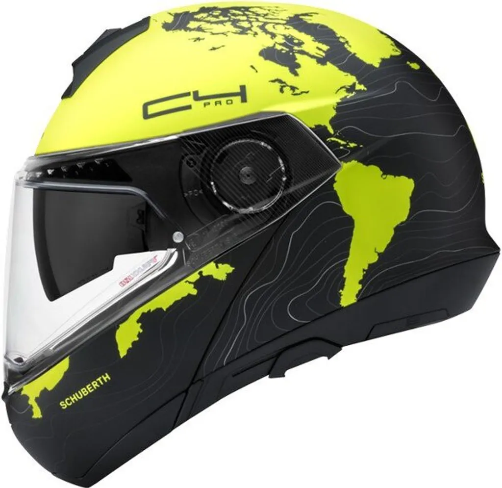 Casque de moto modulable Schuberth C4 Pro jaune fluo taille 53