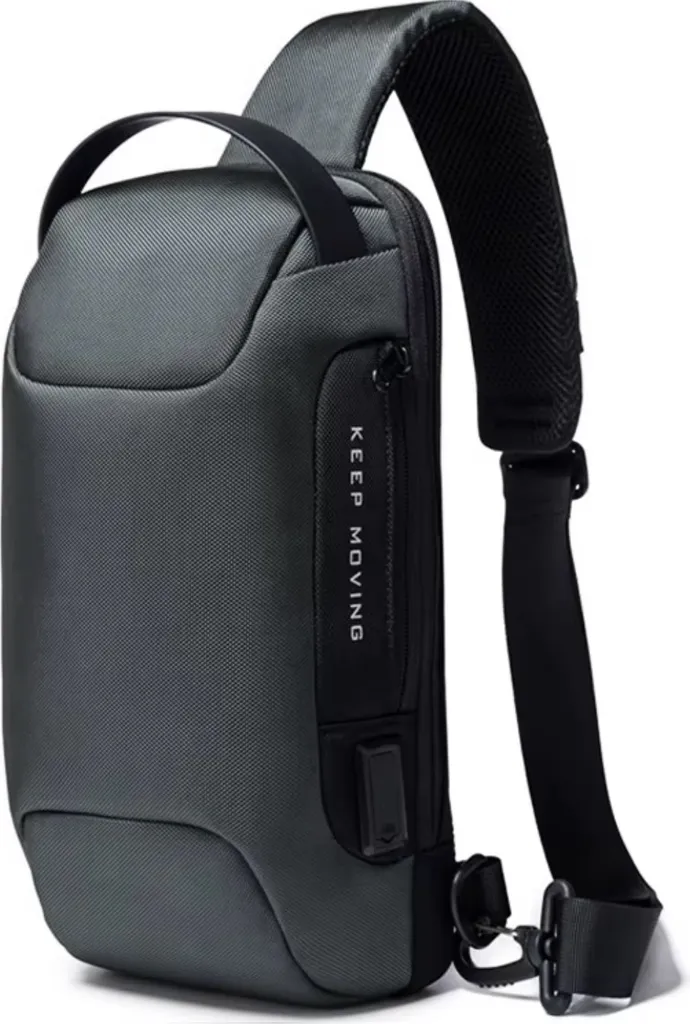 Borsa a Tracolla Grigia con Ricarica USB Issac - Pratica e Elegante KP36232