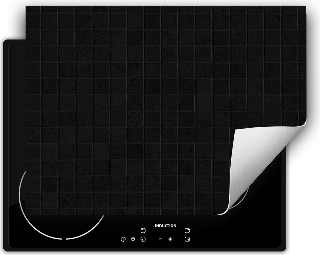 DarHaus Herdabdeckplatte 70x52 cm Anti Rutsch Matte Aufrollbar, schwarz - Platte