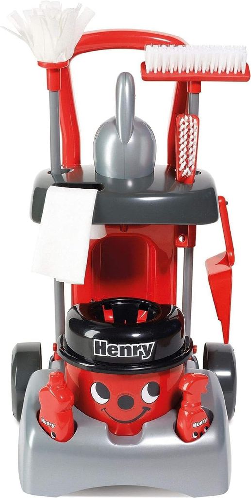 Casdon Henry Deluxe Putzwagen Rotes Spielset Produktbild 