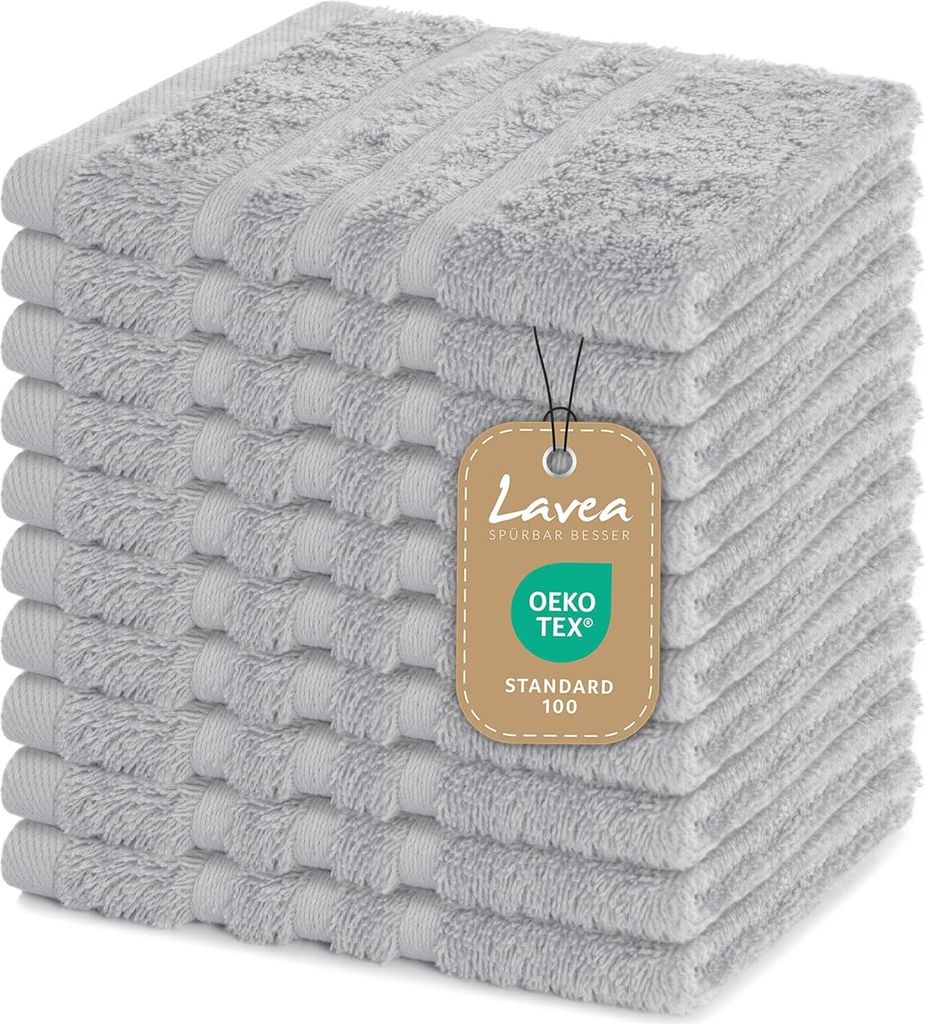 Lavea® 10er Set Seiftuch 30x30 cm – Hochwertige Produktbild 