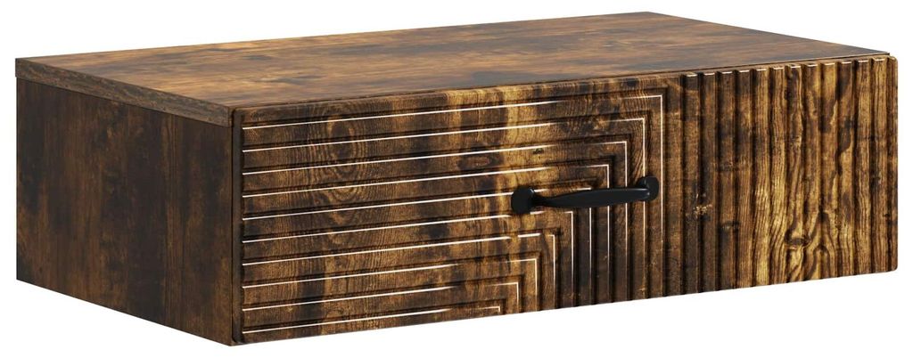 Wandmontierter Beistelltisch Geräucherte Eiche Holzwerkstoff
