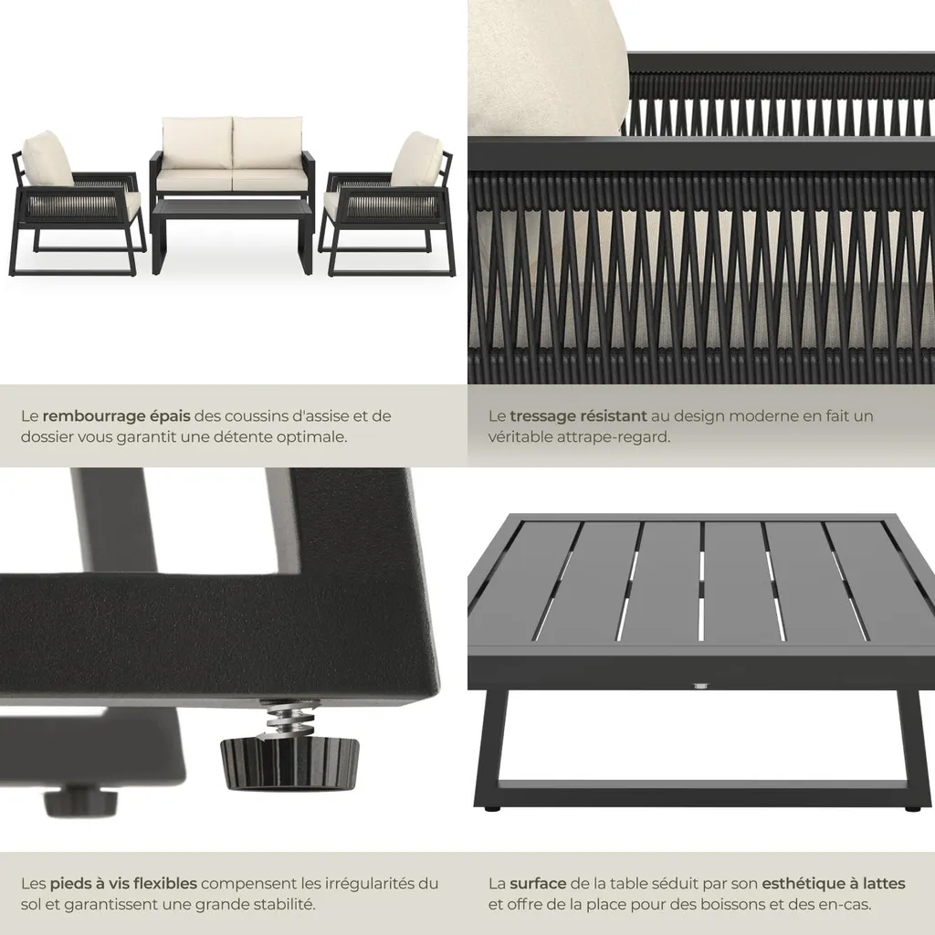 Salon de jardin durable sans entretien Captive en alu anti-corrosion - 5