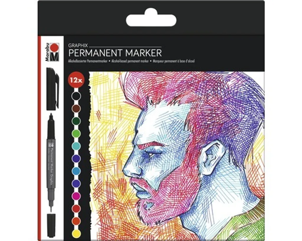 Set Regalo Marabu Graphix Significant 12 Pennarelli Artistici Doppi