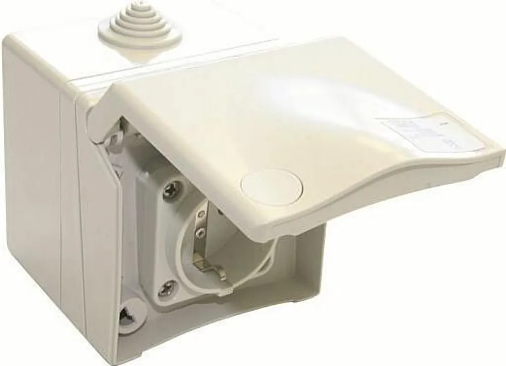 Prise apparente PCE 8630V RAL 9016 16A 2P+E Schuko blanche robuste - 2