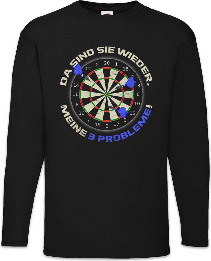 Urban Backwoods Darts Probleme, Langarm T-Shirt, Farbe: Schwarz, Größe: M
