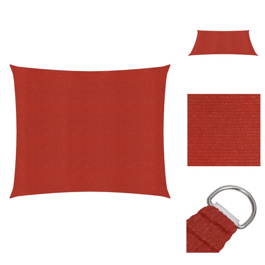 vidaXL Sonnensegel 160 g/m² Rot 7x7 m HDPE - Sonnenschirme & Sonnenschutze