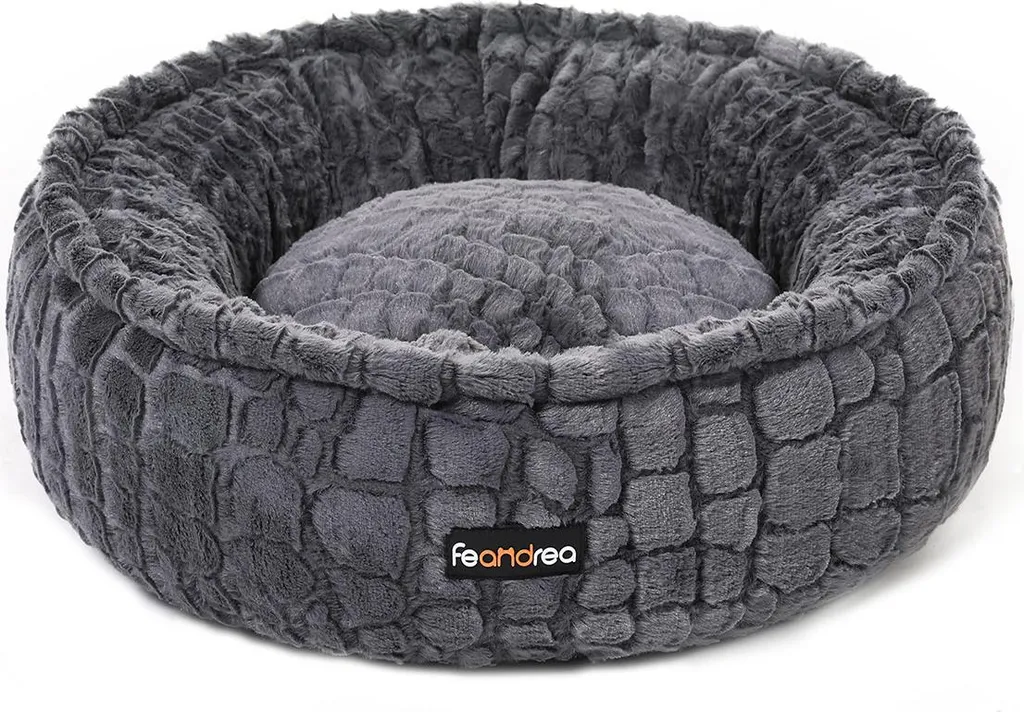 Cuccia cane grigia moderna: Design ergonomico e tessuto premium
