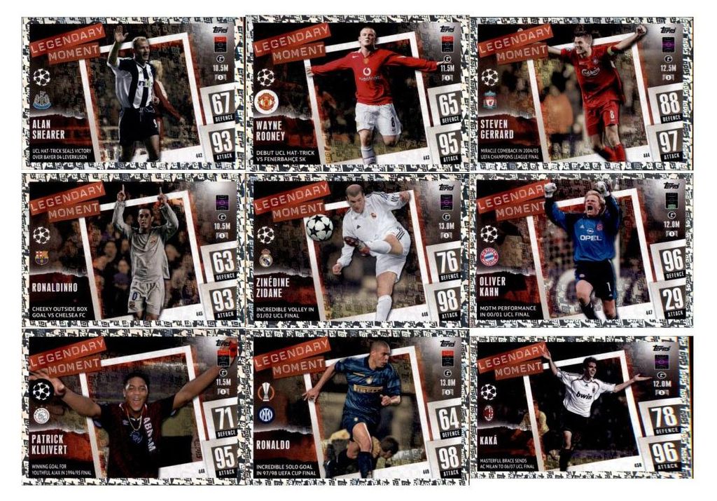 Champions League 2023/24 - Trading Cards - Alle 9 Legendary Moment Karten