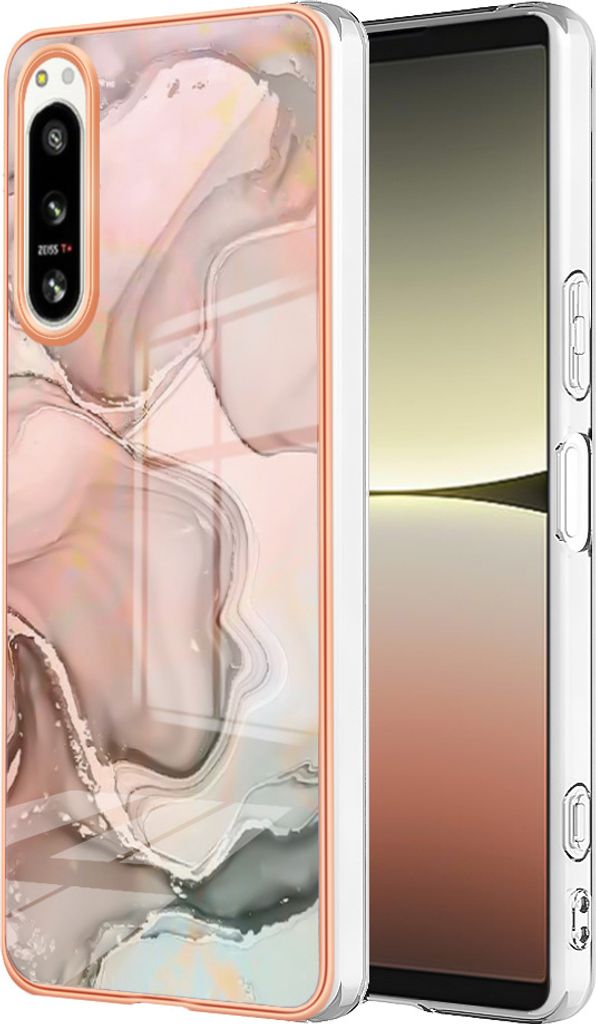 Sony Xperia 5 IV Hülle, Muster Dünn TPU Silikon Stoßdämpfer Bumper Schutzhülle für Sony Xperia 5 IV Crème