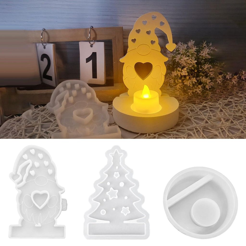 Silikonformen für Weihnachten: Weihnachtsbaum und Weihnachtswichtel.