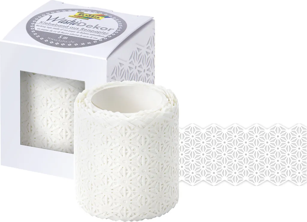 Washi-Dekor bordure fleurs pour décoration mariage et scrapbooking blanc