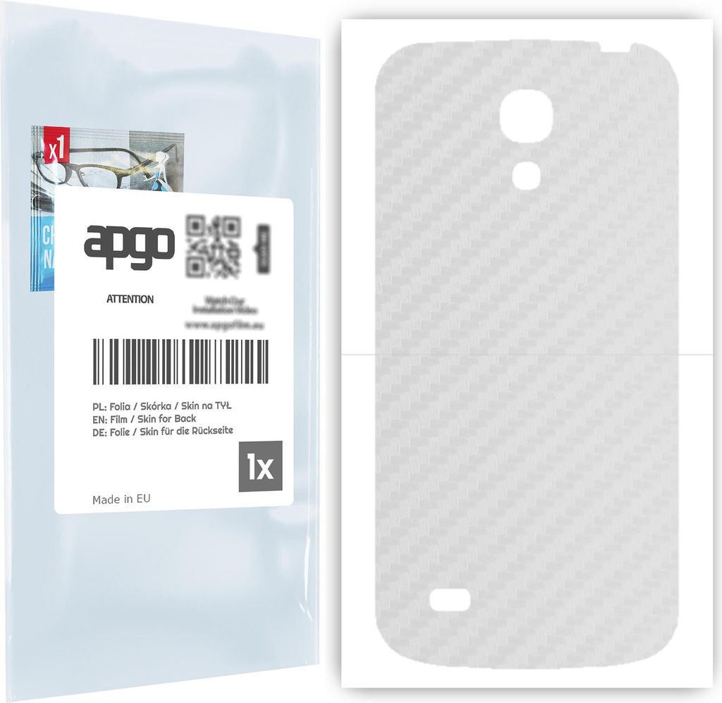 apgo Rückseite Schutzfolie für Samsung Galaxy S4 mini i9190 - Hinten Schutzfolie Carbon Transparent (durchsichtig), Rückseite Folie schützt vor...