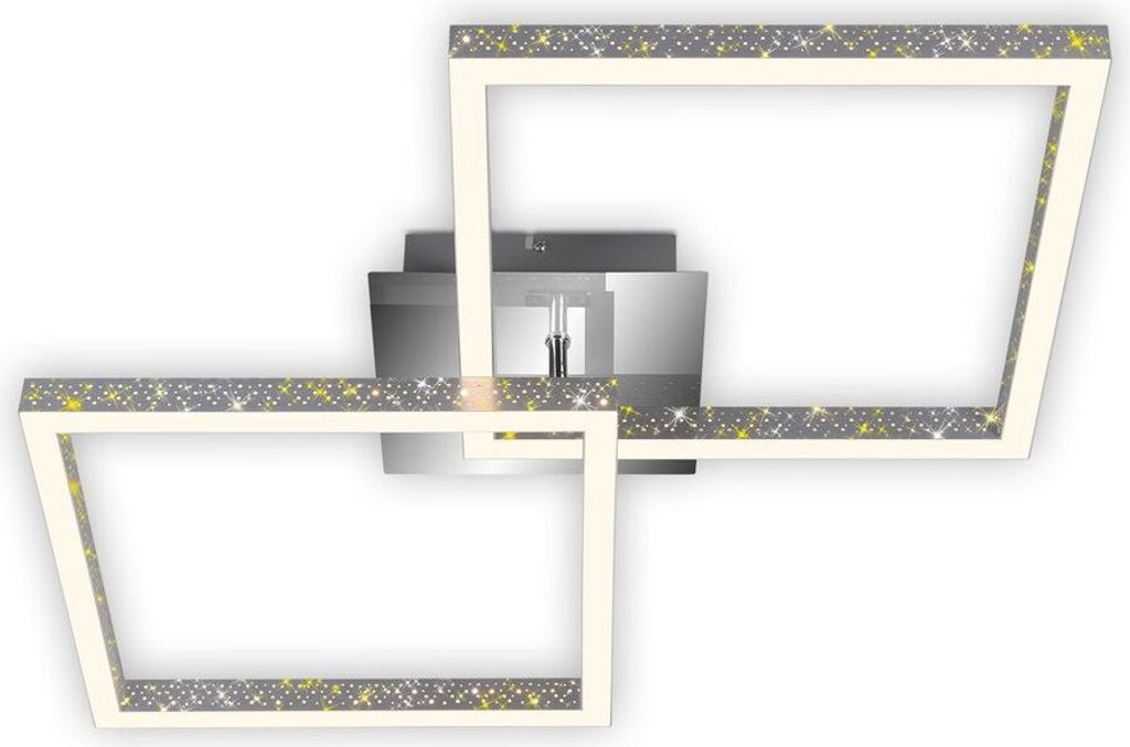 A modern LED ceiling light with a glitter effect.