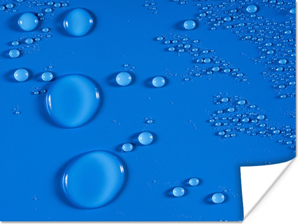 MuchoWow Poster Tropfen auf einem hellblauen Hintergrund 40x30 cm - Plakate für die Wände - Poster Wohnzimmer