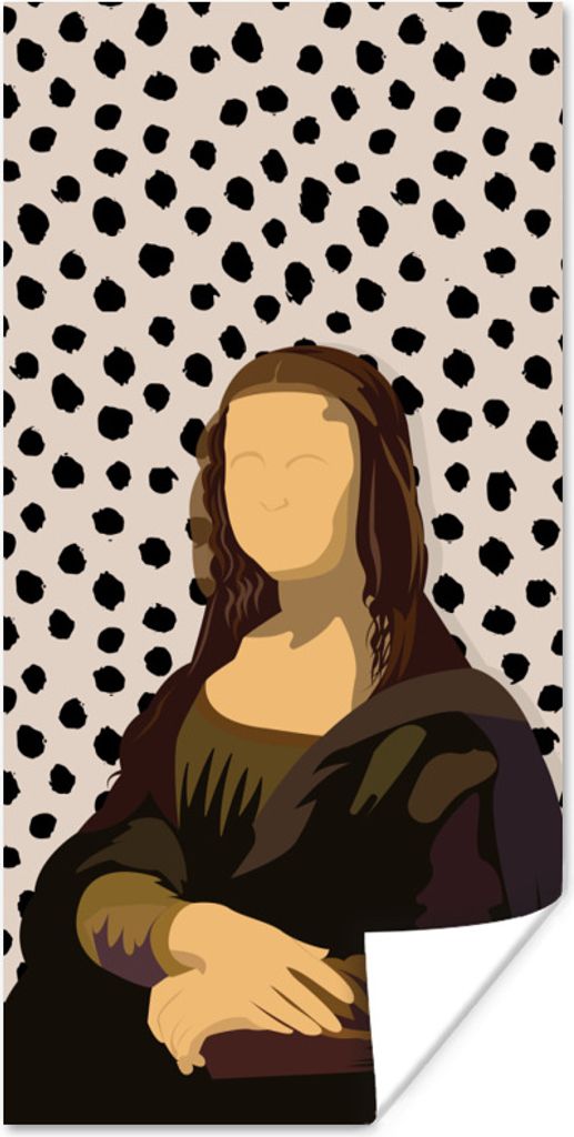 MuchoWow Poster Pastell - Mona Lisa - Polka dots - Alte Meister 80x160 cm - Kinderzimmer