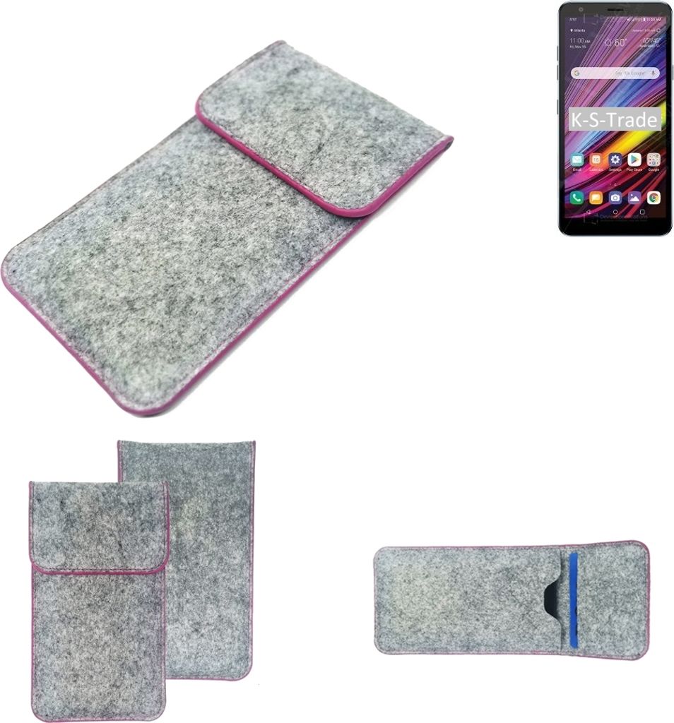 K-S-Trade Handy Schutz Hülle kompatibel mit LG Electronics Neon Plus Schutzhülle Handyhülle Filztasche Pouch Tasche Case Sleeve Filzhülle hellgrau