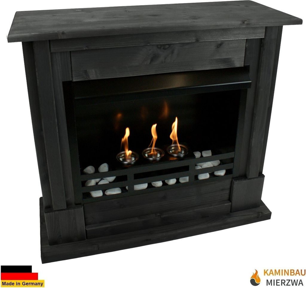 Ethanol und Gelkamin Kamin Modell Rafael Premium Schwarz