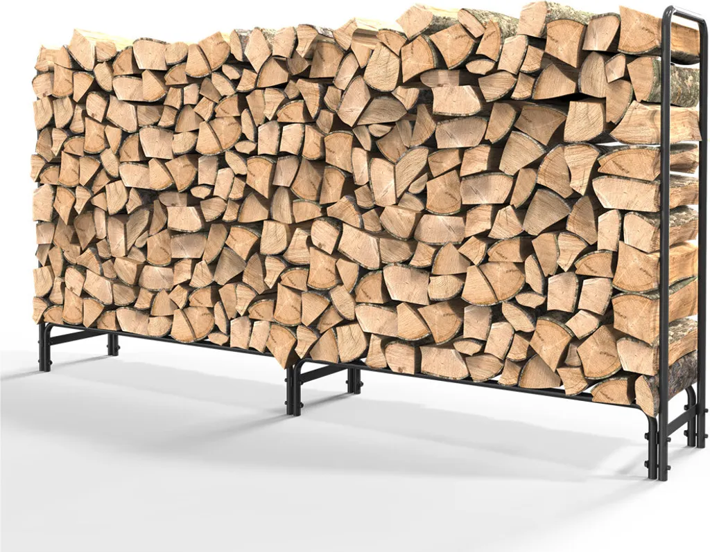 Abri bois de cheminée extérieur noir : fini le bois humide au jardin