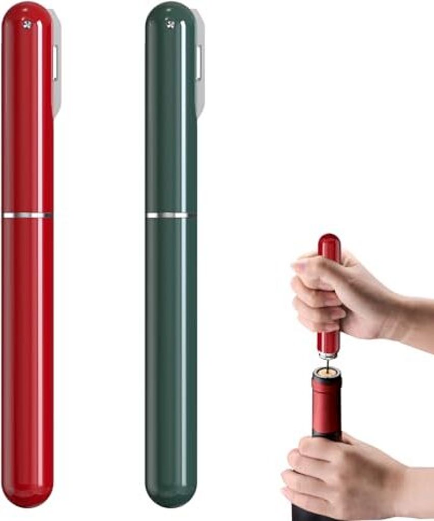 Pack 2 2-in-1-Druckluftkorken-Folienschneider, Weinpumpe, Flaschenöffner, tragbare manuelle Korkenzieher, Geschenkliebhaber, Partys, Hochzeiten, C...