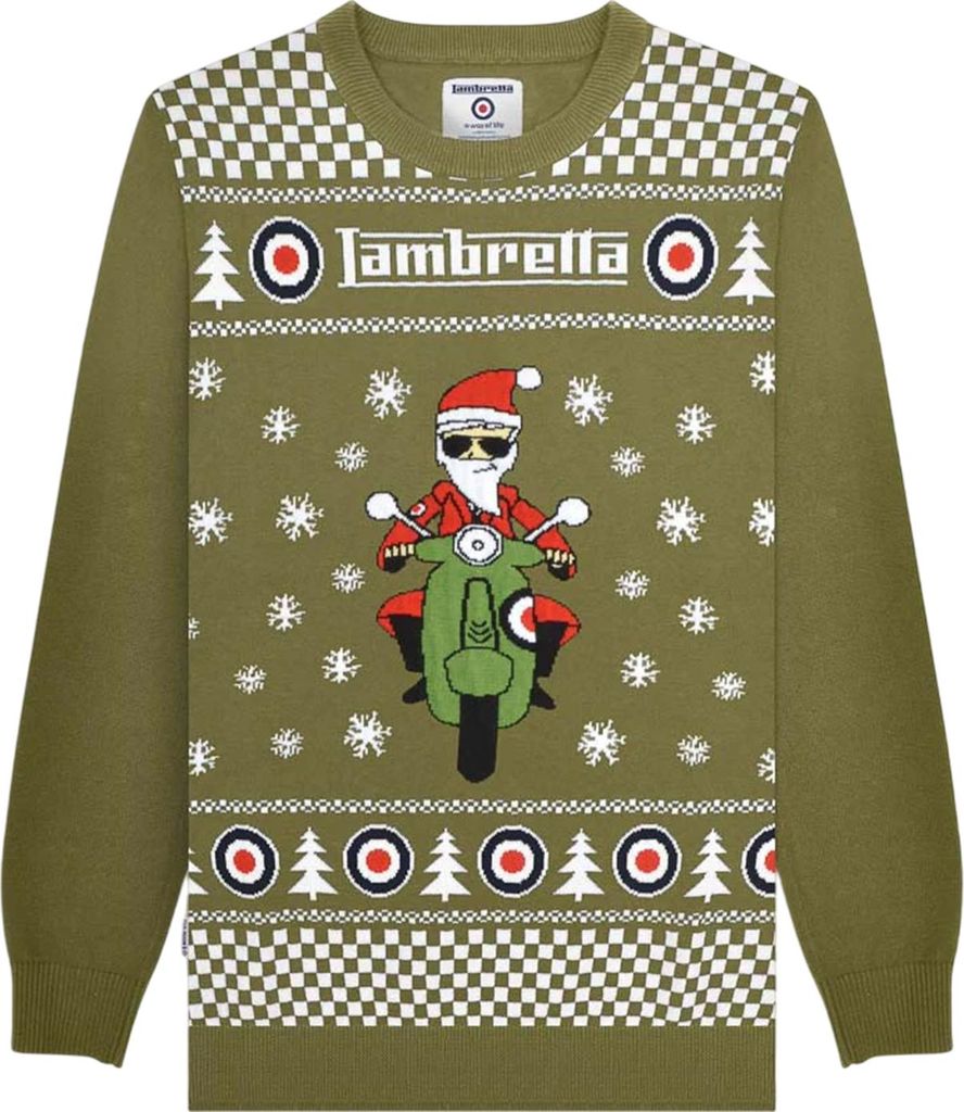 Lambretta - "AW25" Pullover für Herren, weihnachtliches Design LB322 (XL) (Khaki)