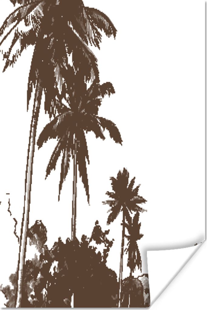 MuchoWow Poster Palme - Himmel - Berg 60x90 cm - Wanddekoration