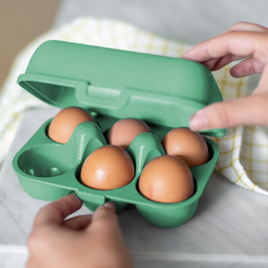 Koziol Eggs TO Go Portauova - Scatola Per 10 Uova, Plastica, Rosso, Riutilizzabile E Antiurto