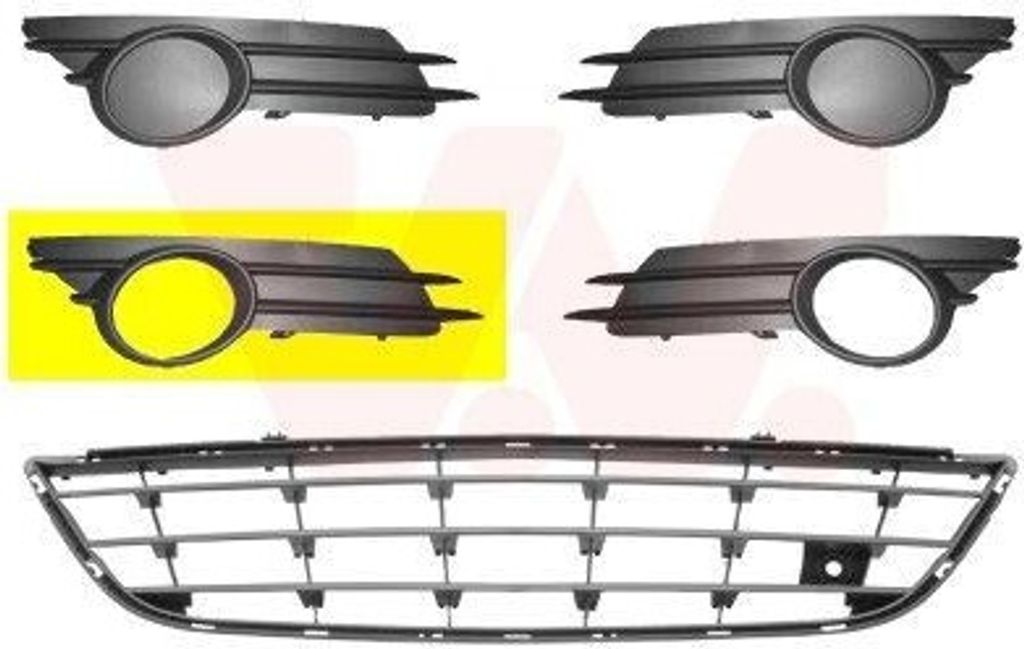 VAN WEZEL Lüftungsgitter Grill Stoßfänger für OPEL Corsa D Schrägheck (S07) mit Loch/Löchern für Nebellampen