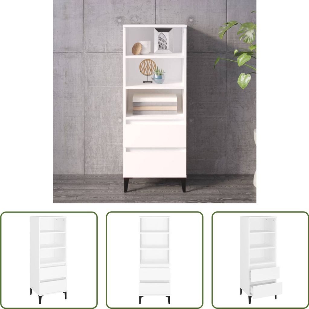 The Living Store Highboard Weiß 40x36x110 cm Holzwerkstoff