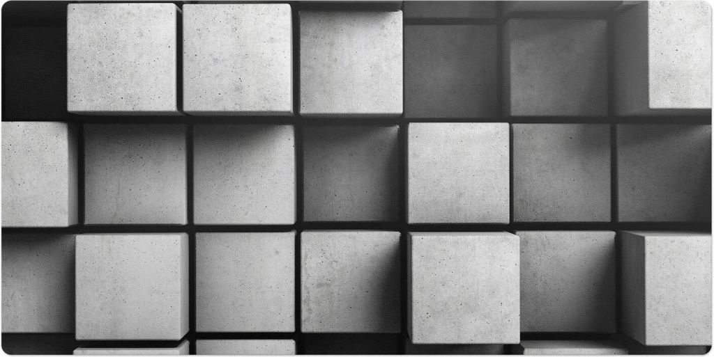 Geometrische Würfel– Schreibtischunterlage – Schreibtisch Tischunterlage – 120x60 cm – Unterlage Groß Schreibtischmatte