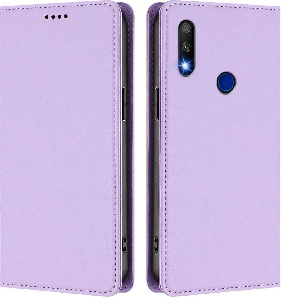 Custodia Elegante Viola Chiaro Huawei Y9 Prime 2019 in Ecopelle
