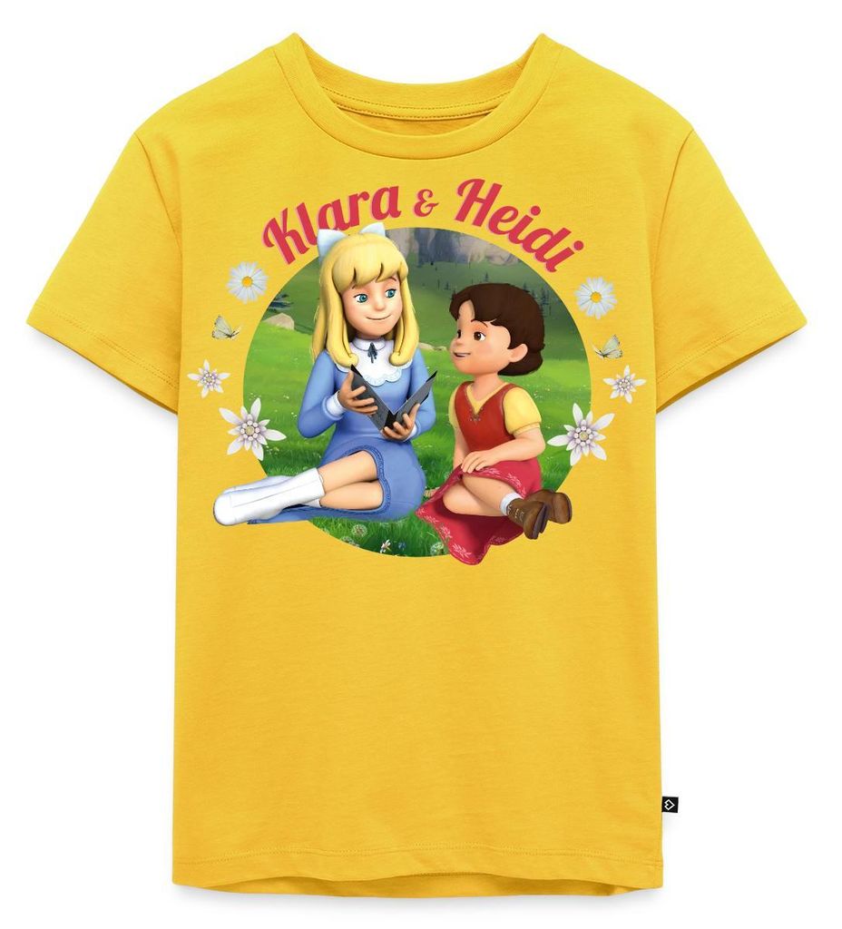 Spreadshirt Heidi Klara & Heidi Freundschaft Kinder Premium T-Shirt, 122/128 (6 Jahre), Sonnengelb