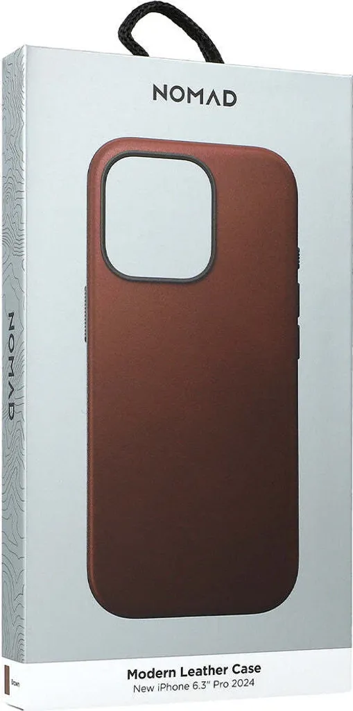 Coque de Protection iPhone 16 Pro Cuir Marron MagSafe Style Élégant