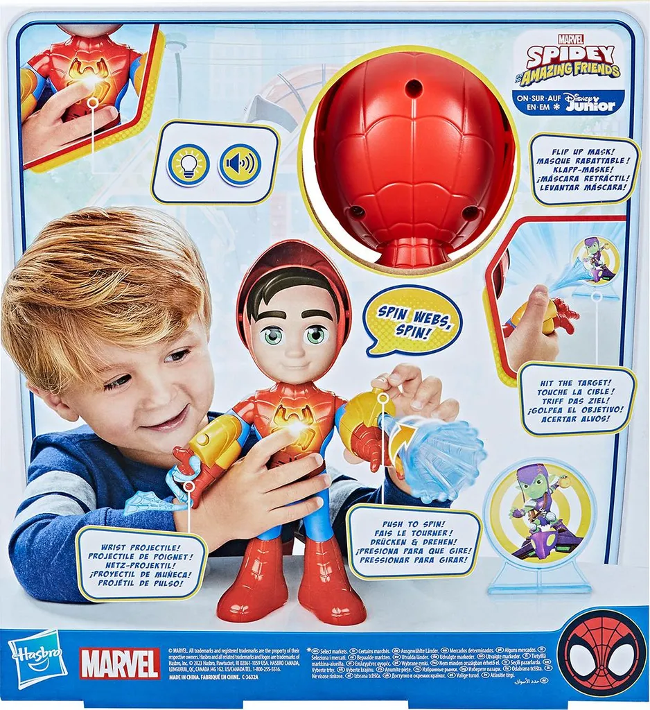 Figurine électronique Spidey Marvel interactive pour enfants de 25 cm